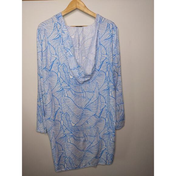 Charlie Holiday Women's US Sz 10 White Blue Striped Beach Coverup Flowy Coastalx - Picture 5 of 9